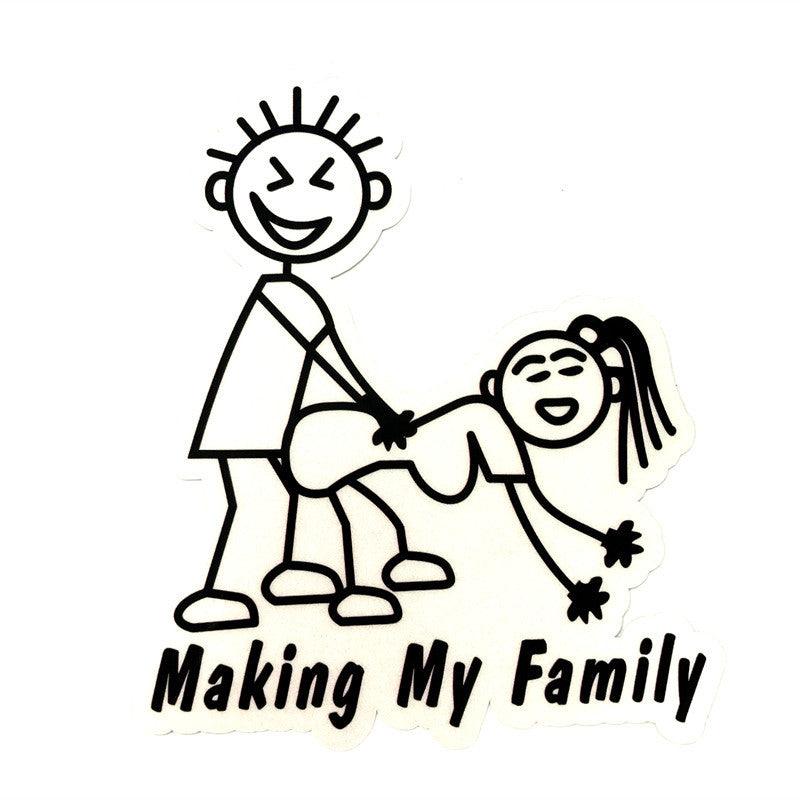 Funny Making My Stick Family Die Cut Vinyl Decal Sticker