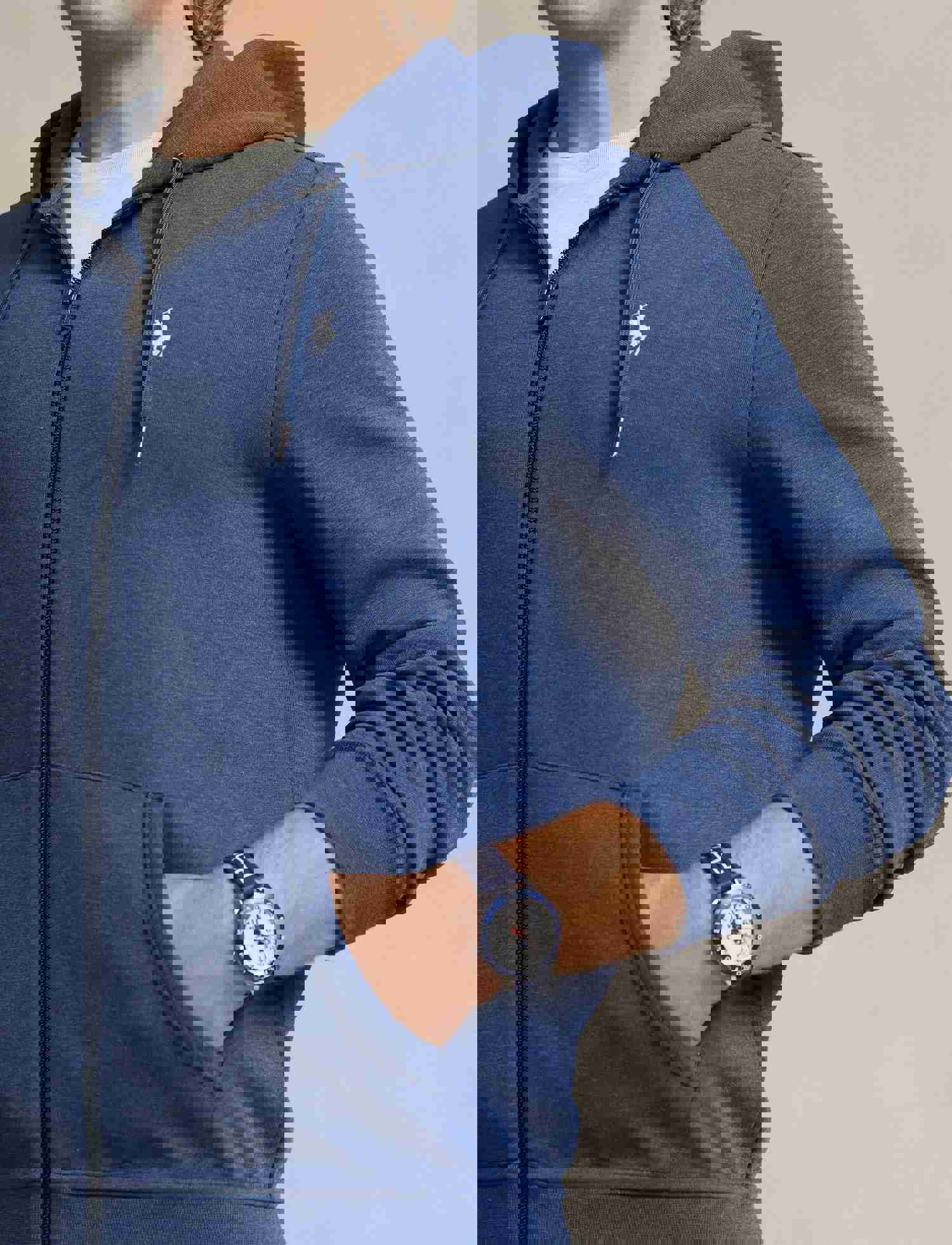 Polo Ralph Lauren Mens Hoodie - Double Knit Full Zip Hoodie