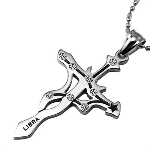 7SEAS Fashion 12 Zodiac Signs Constellations Pendants Necklace - Stainless Steel Austrian Crystal Jewelry for Women and Men (JM435)
