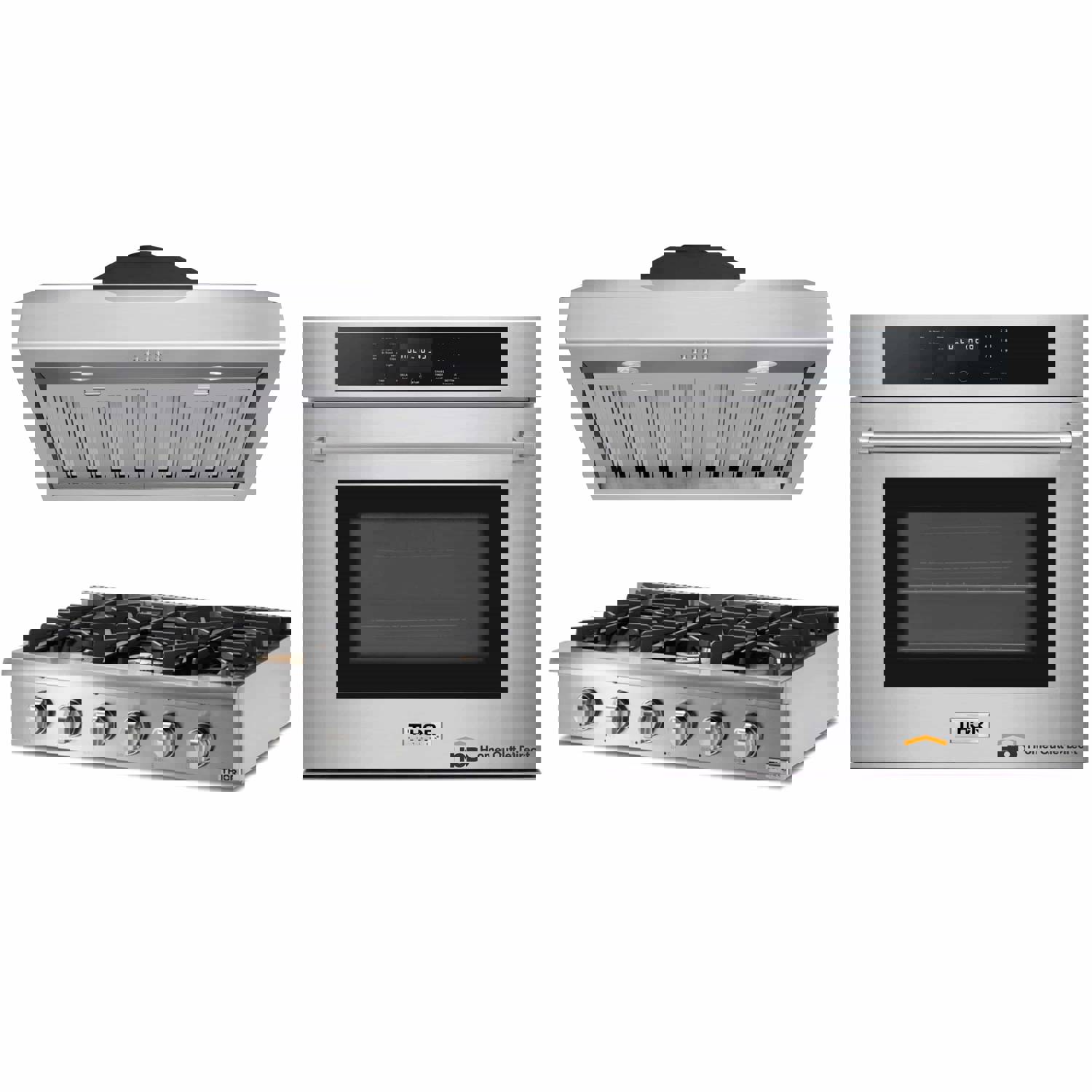 Thor Kitchen 3-Piece Pro Appliance Package - 36-Inch Rangetop, Electric Wall Oven & Under Cabinet Hood in Stainless Steel