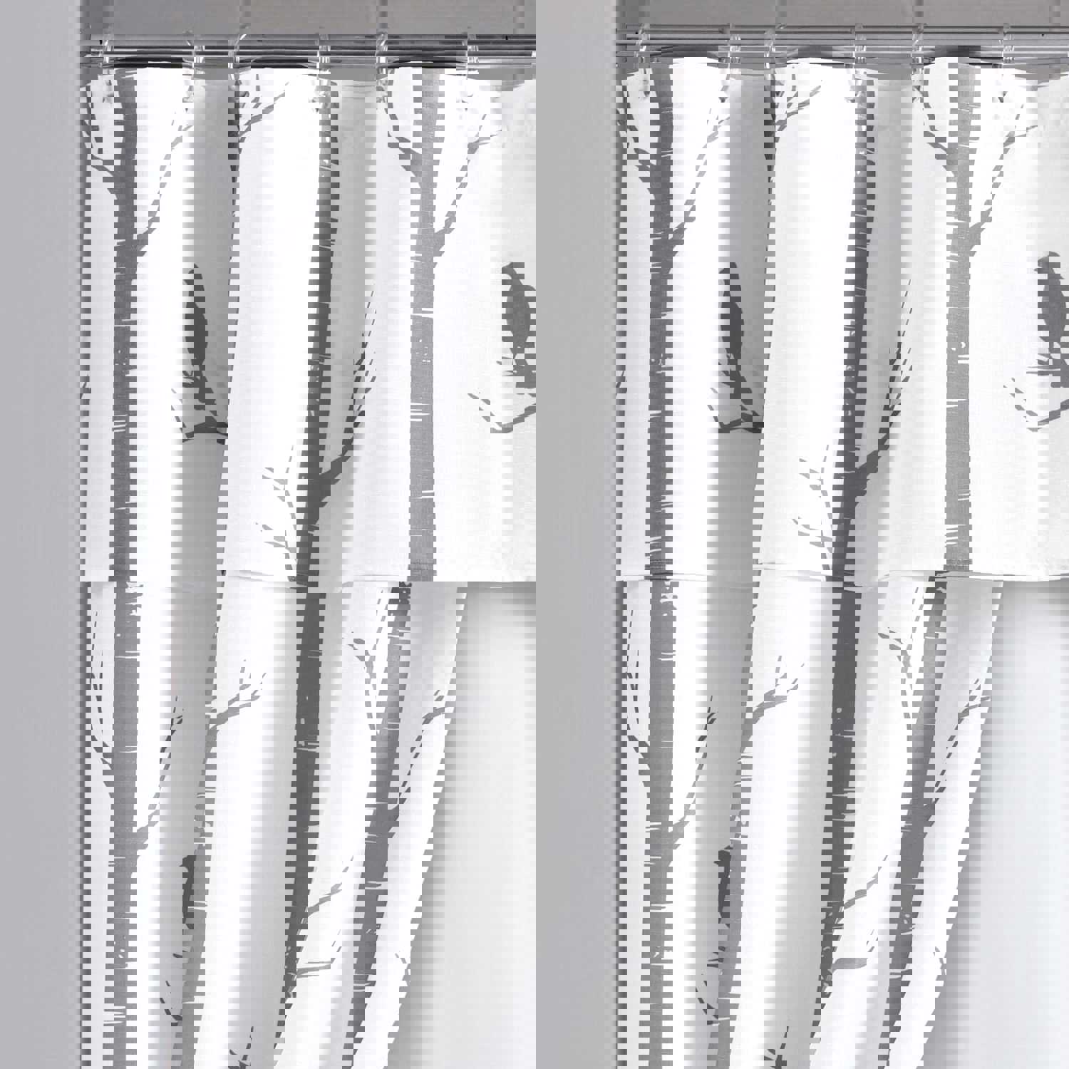 Bird On The Tree Double Swag Shower Curtain 16 Piece Complete Set