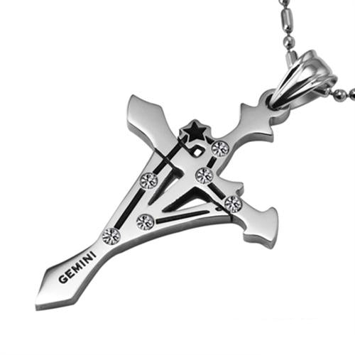7SEAS Fashion 12 Zodiac Signs Constellations Pendants Necklace - Stainless Steel Austrian Crystal Jewelry for Women and Men (JM435)