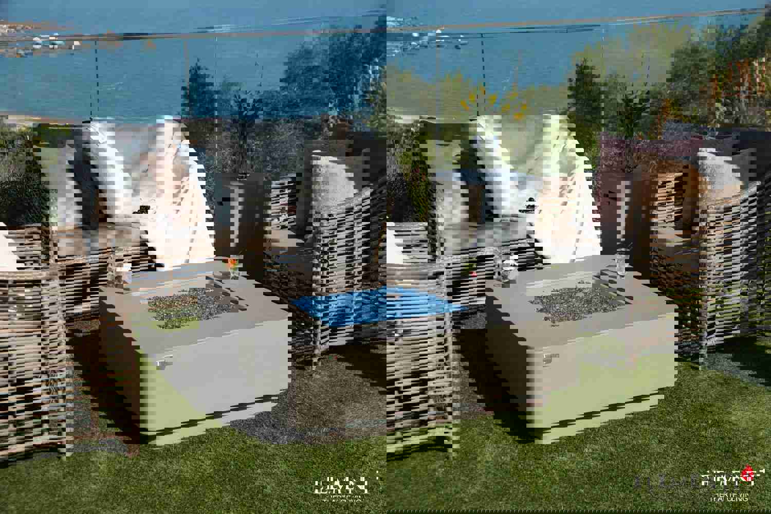 Lucerne Modern Smooth Concrete Square Fire Pit Table