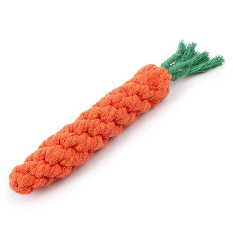 1PC 22cm High Quality Carrot-Shaped Rope Dog Chew Toy for Teeth Cleaning and Outdoor Fun