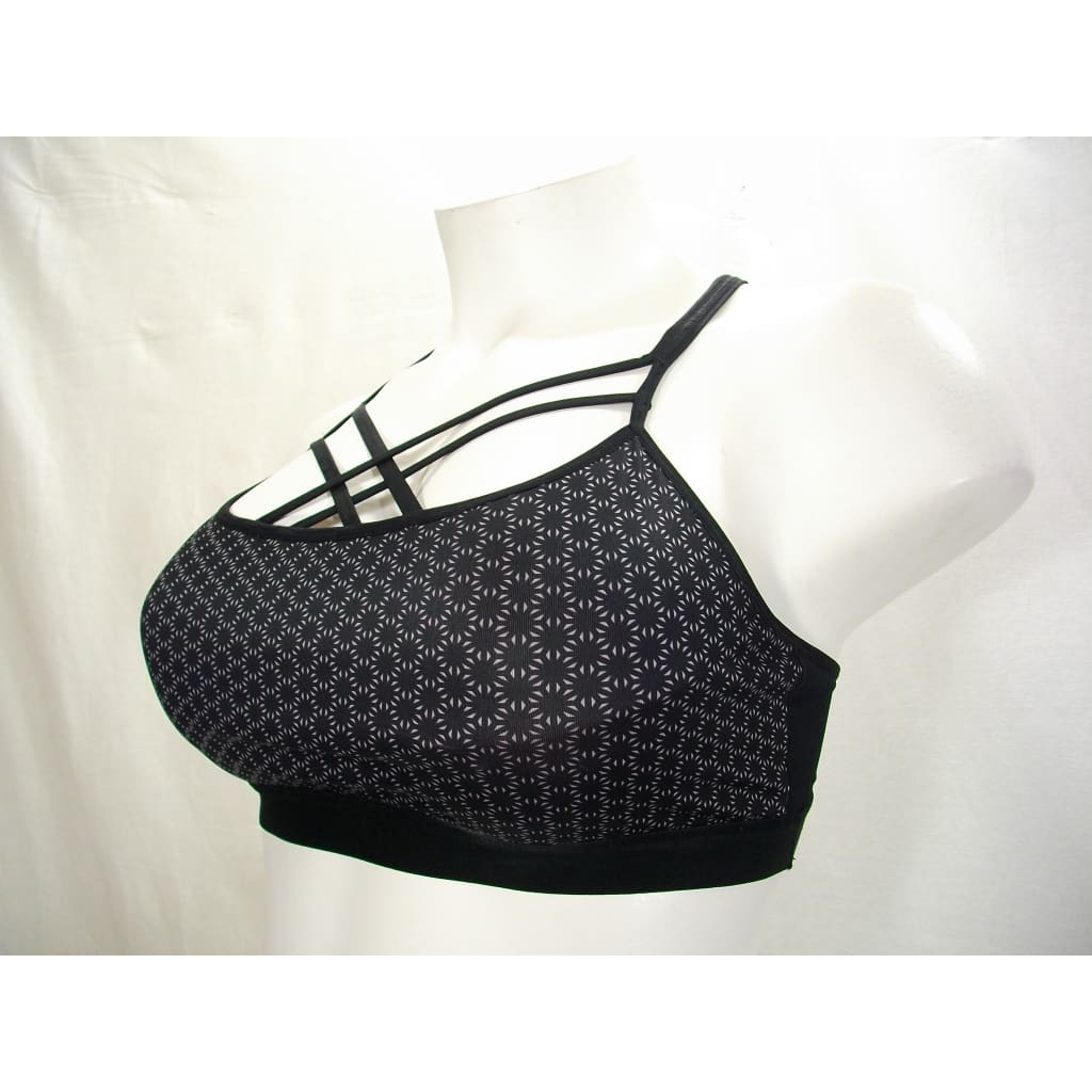 Champion N9687 C9 Strappy Front Cami Wire Free Sports Bra - Medium Black Print