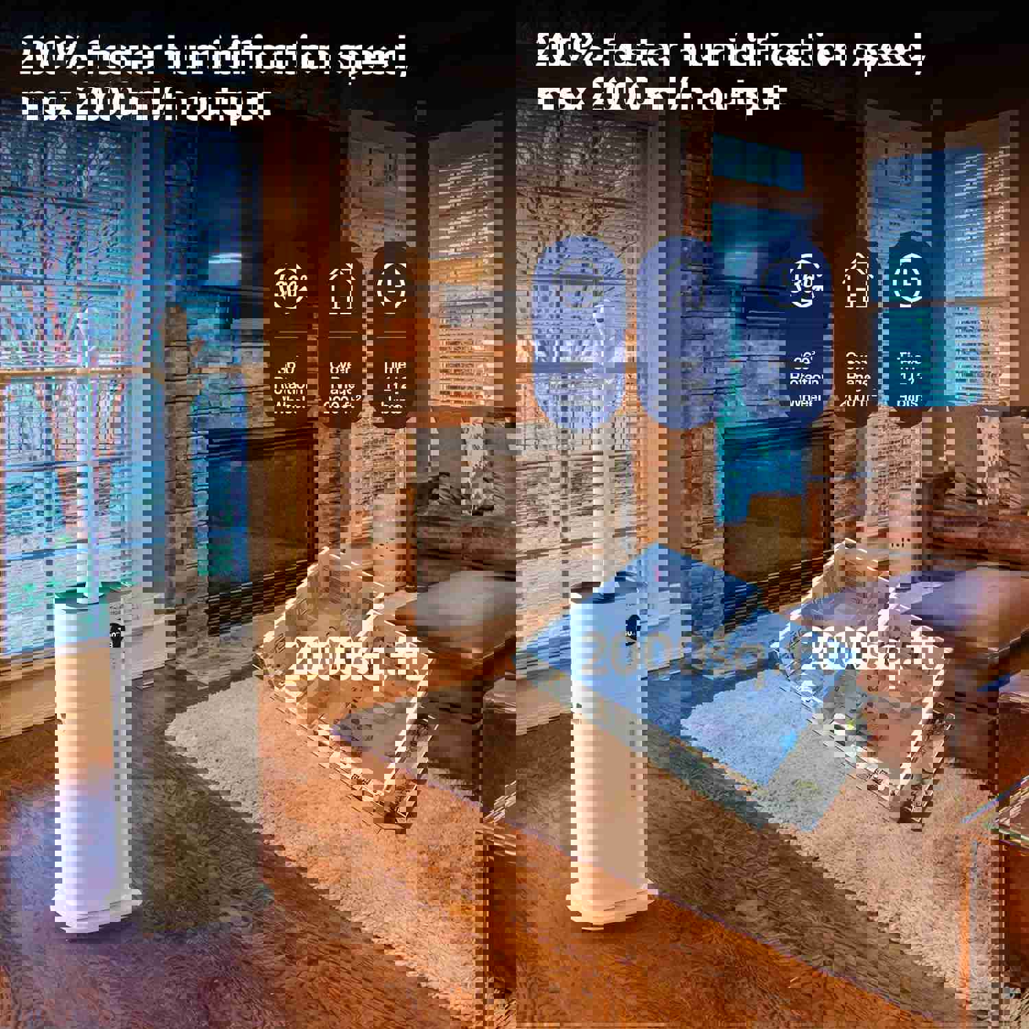 Extra Large Whole-House Humidifier with 5.4 Gallon Capacity & Adjustable 360° Nozzle