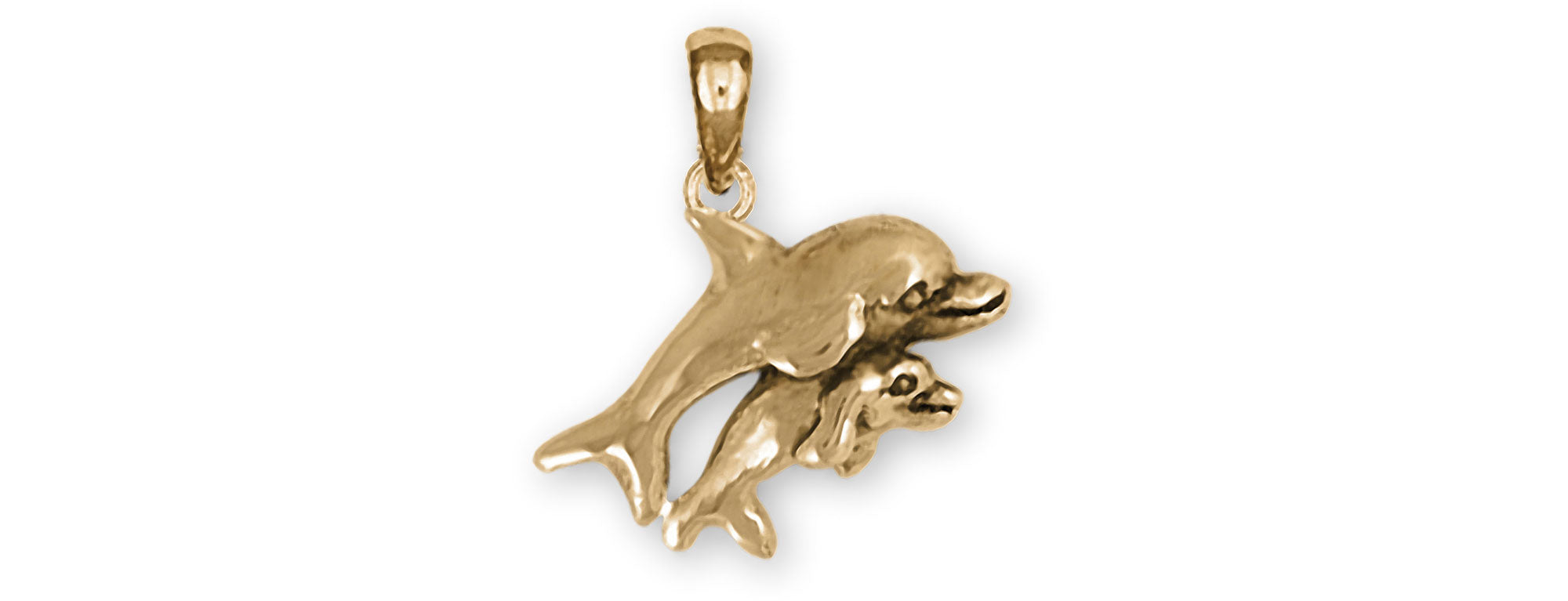 Handmade 14K Gold Vermeil Dolphin Pendant - DPH1-PVM