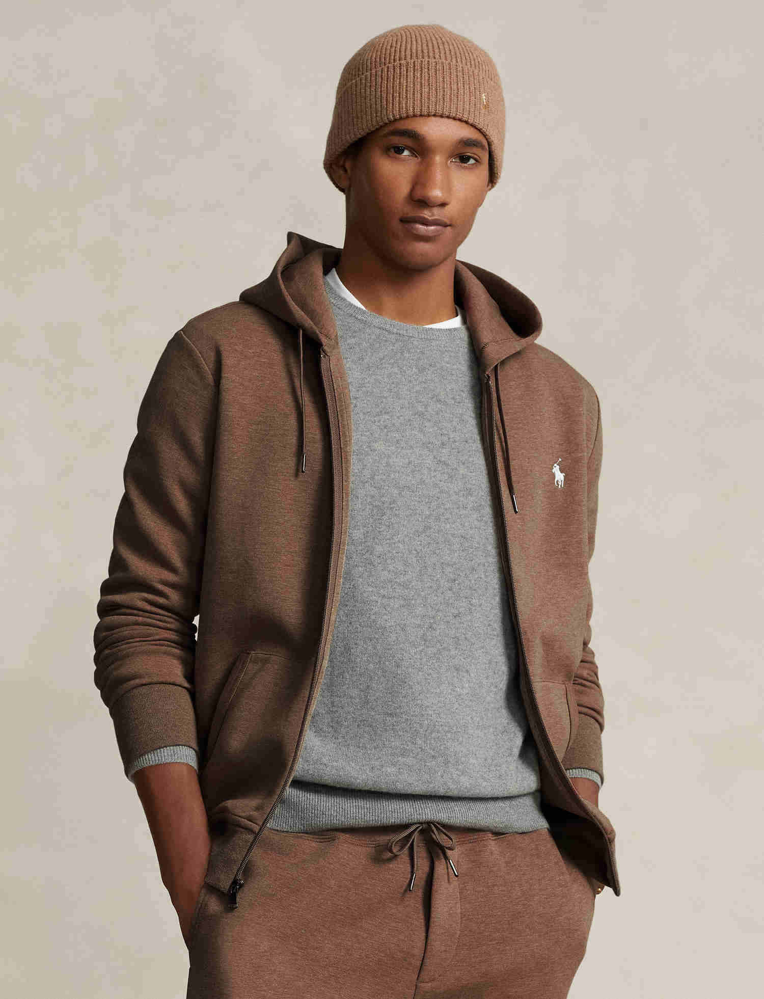 Polo Ralph Lauren Mens Hoodie - Double Knit Full Zip Hoodie