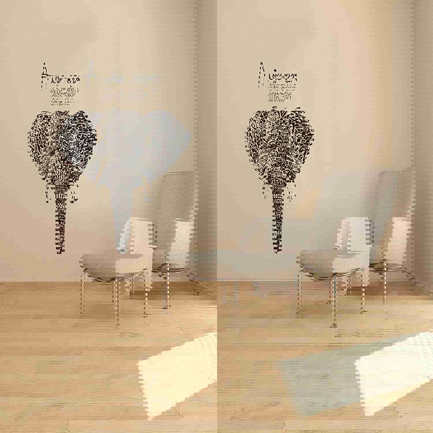 Animal Life Quote Vinyl Wall Sticker Decal - Wise Man Elephant Motivation Quote