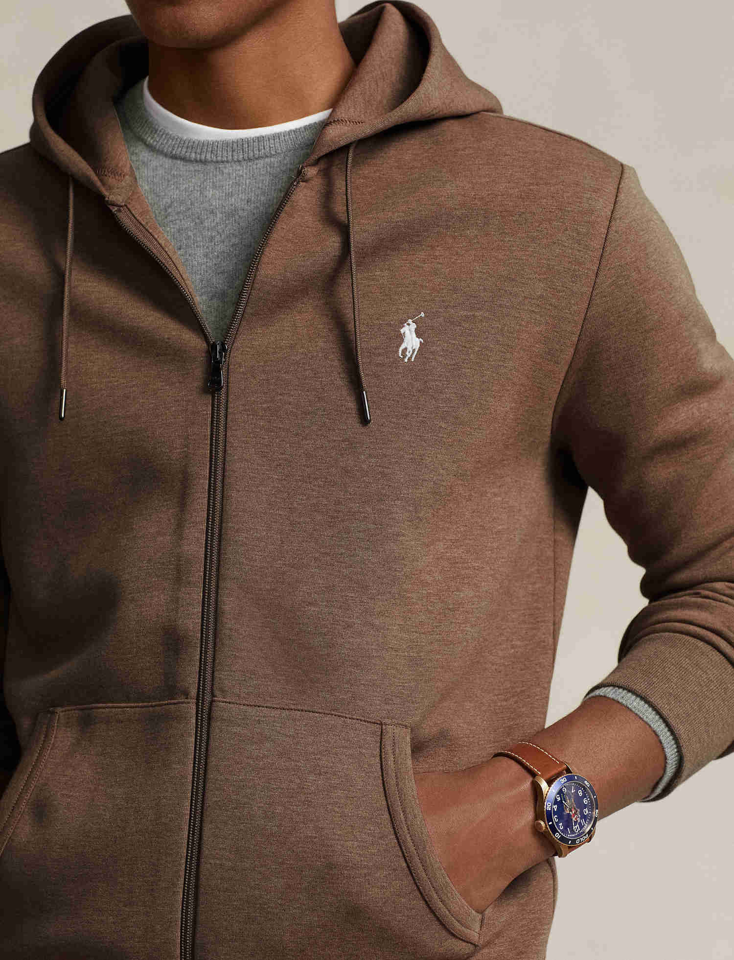 Polo Ralph Lauren Mens Hoodie - Double Knit Full Zip Hoodie