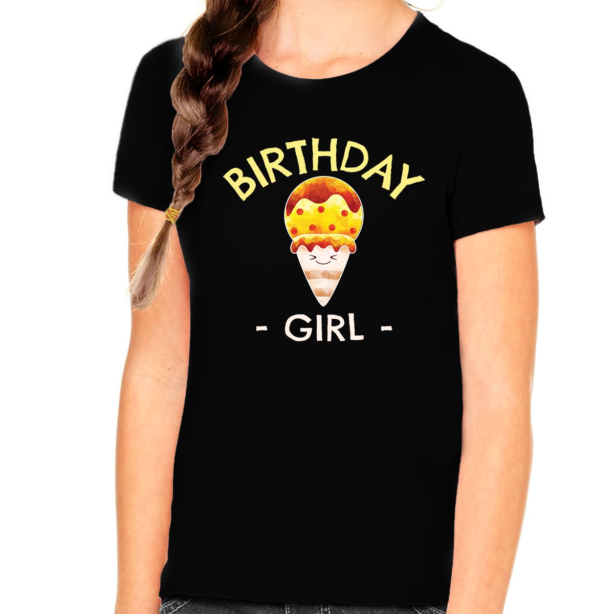Cute Birthday Girl Shirt with Ice Cream Design - Perfect Birthday Gift for Girls
