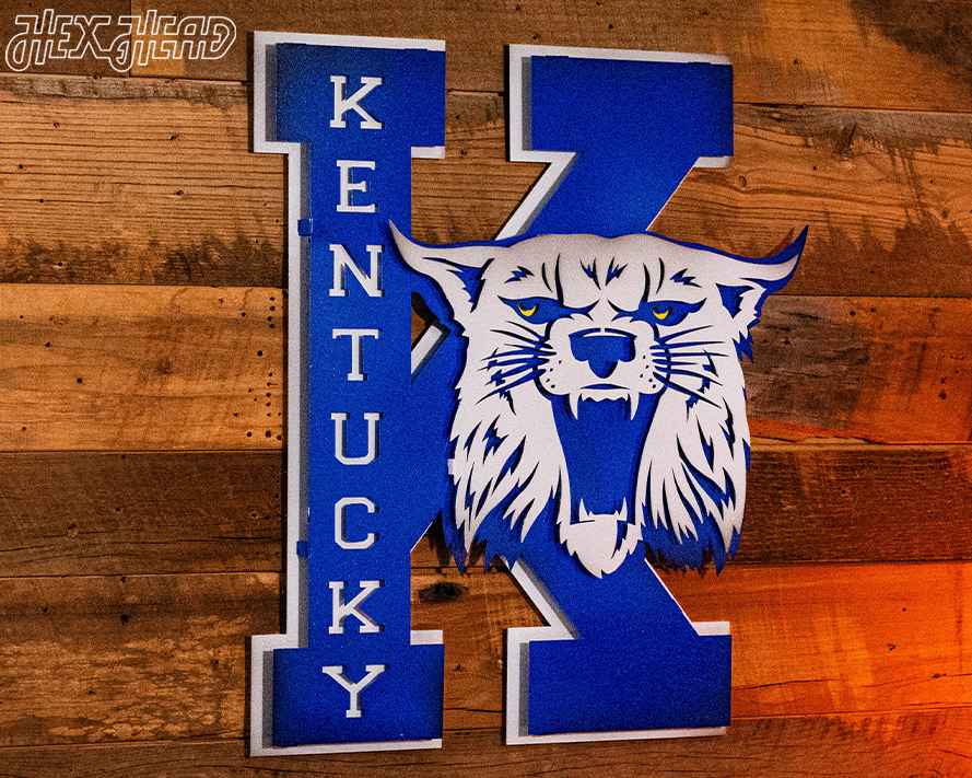 Kentucky Wildcats OUT of the VAULT, Vintage 70s Power K 3D Metal Wall Art