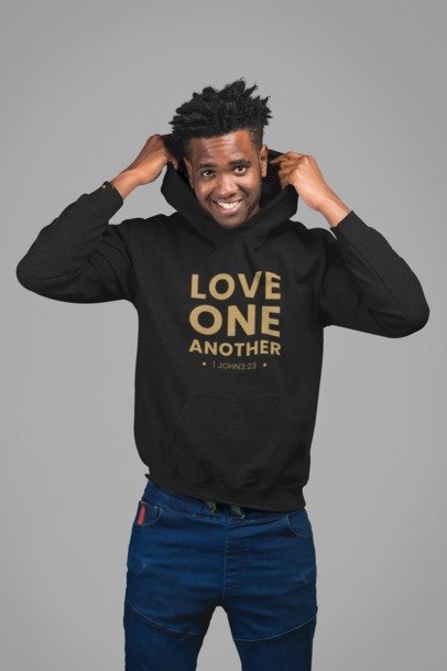 F&H Christian Love One Another Mens Hoodie