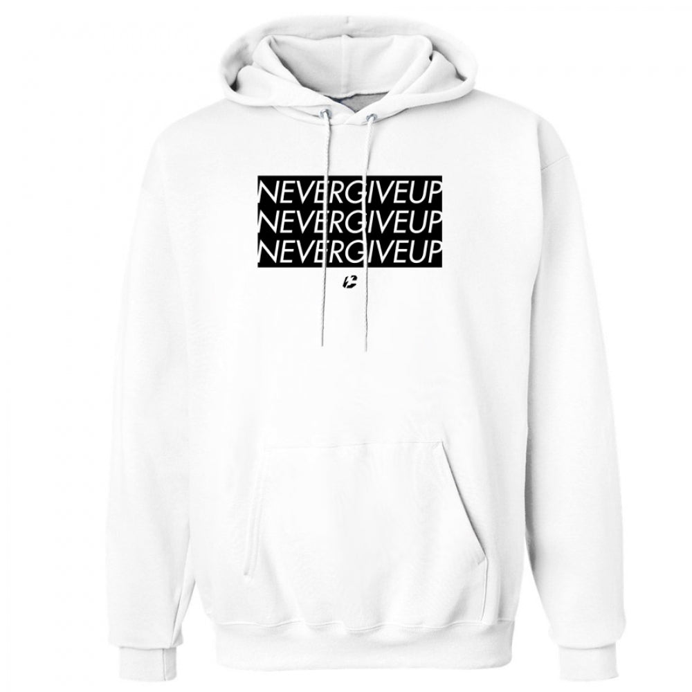 Never Give Up Hoodie - Mid-weight Fleece Cotton Blend