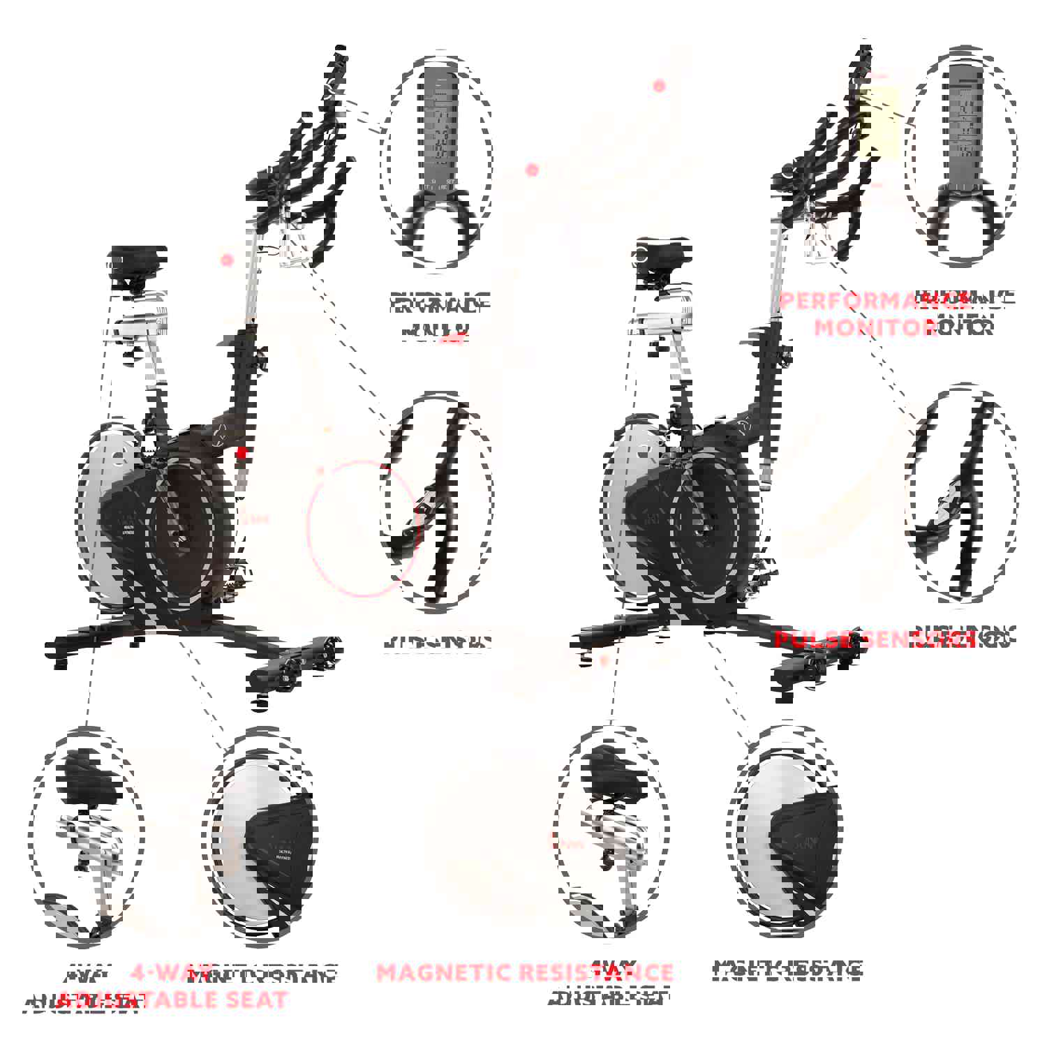 Sunny Health & Fitness Belt Drive Magnetic Indoor Cycling Bike