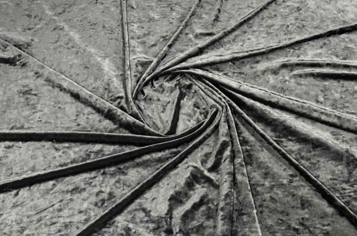 Crushed Stretch Velvet Fabric - Black, 60" Wide for Sewing, Apparel & Crafts