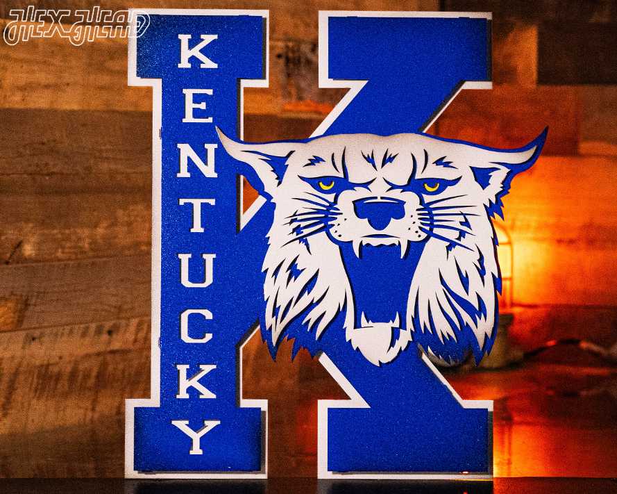Kentucky Wildcats OUT of the VAULT, Vintage 70s Power K 3D Metal Wall Art