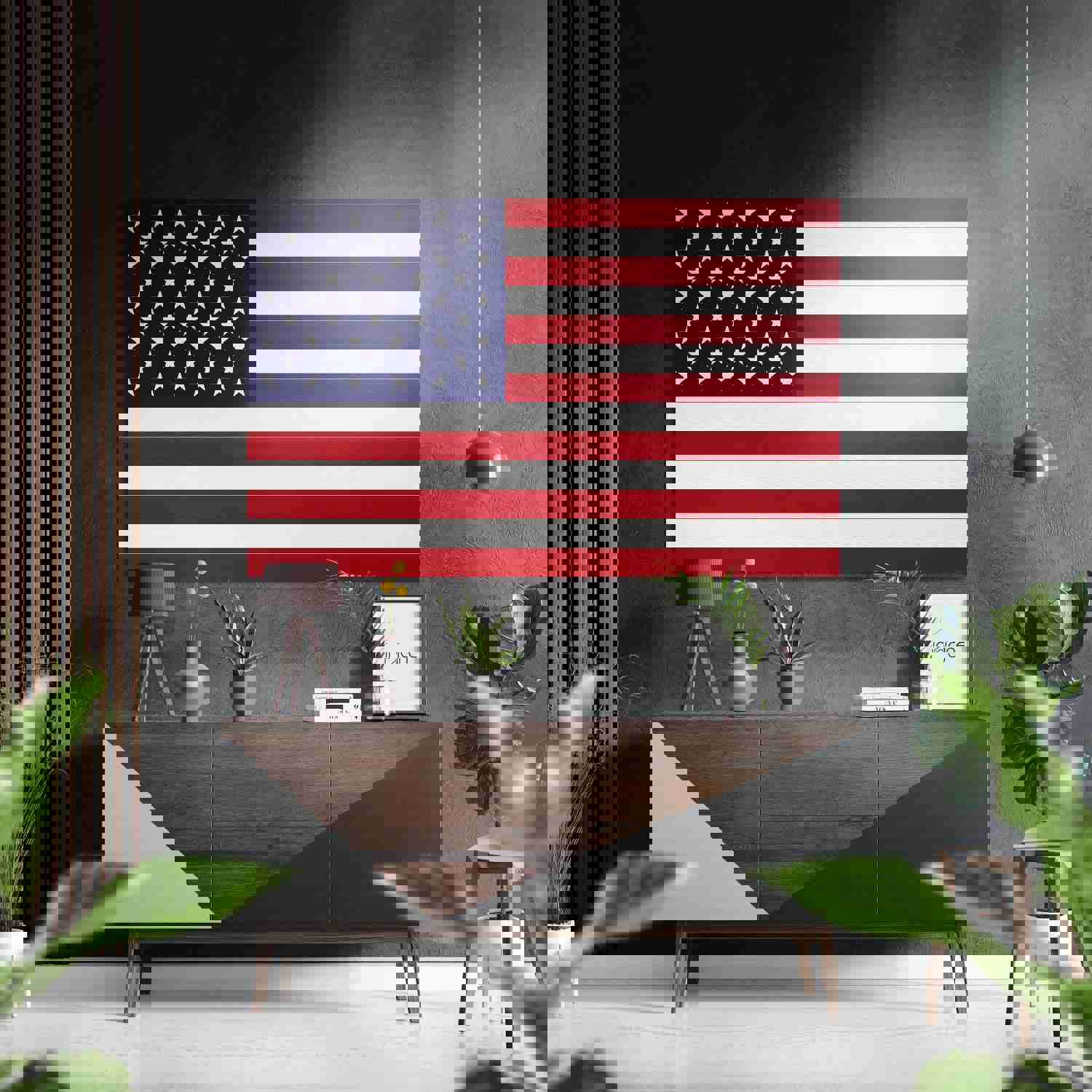 American Flag Brushed Aluminium Dibond Wall Art