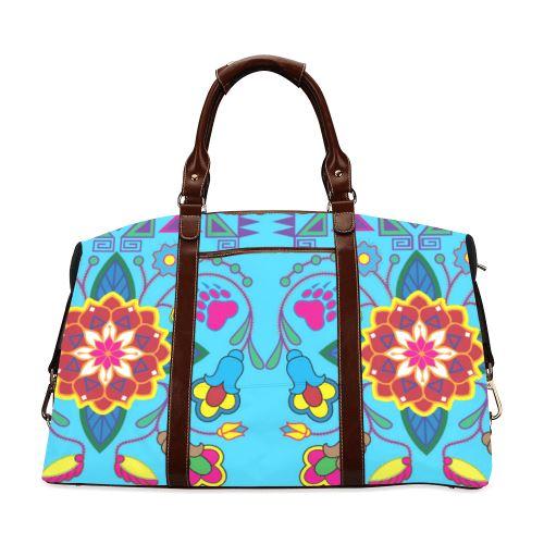 Geometric Floral Winter-Sky Blue Classic Travel Bag