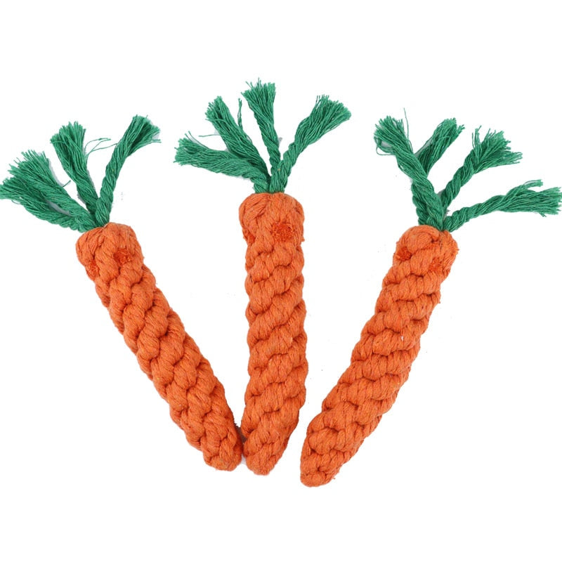 1PC 22cm High Quality Carrot-Shaped Rope Dog Chew Toy for Teeth Cleaning and Outdoor Fun