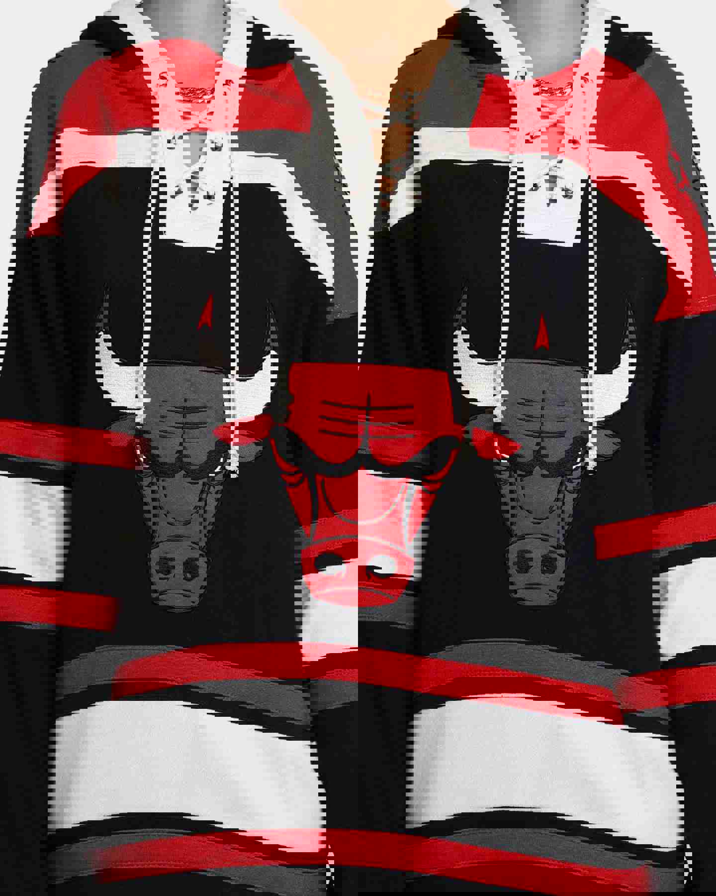 47 Brand Chicago Bulls Superior Lacer Hoodie Jet Black/Red