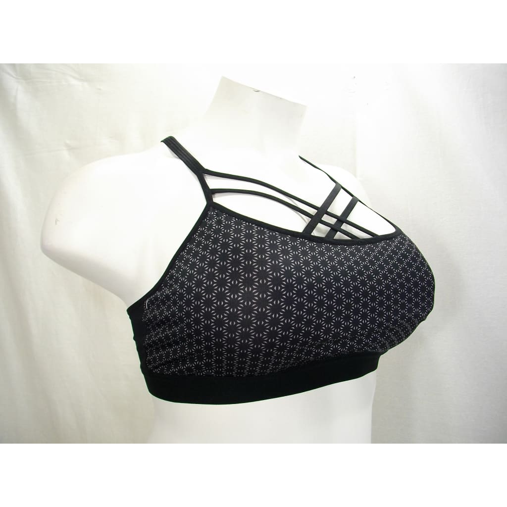 Champion N9687 C9 Strappy Front Cami Wire Free Sports Bra - Medium Black Print