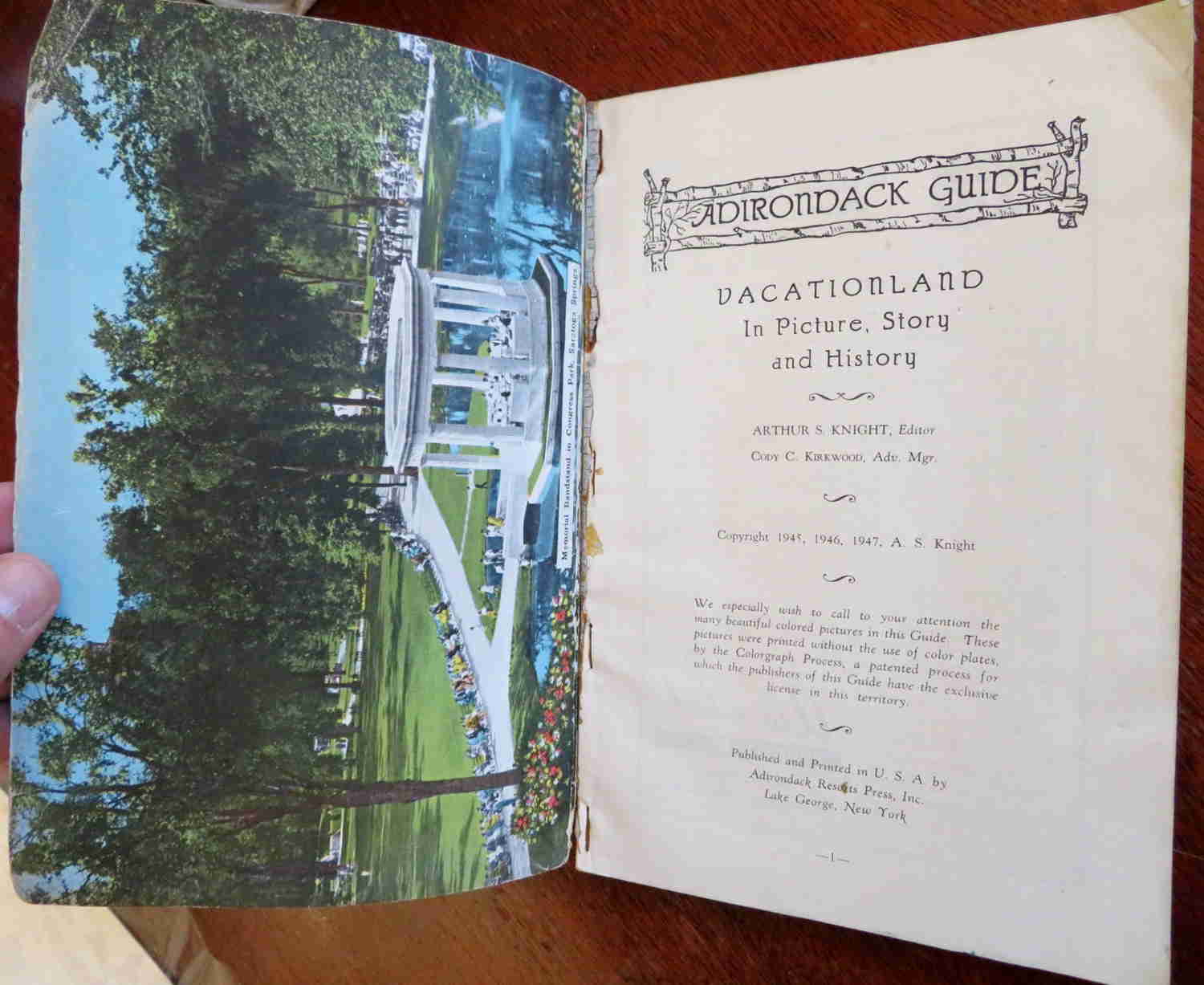 Adirondack Guide New York 1947 Illustrated Travel Guide Local History Book