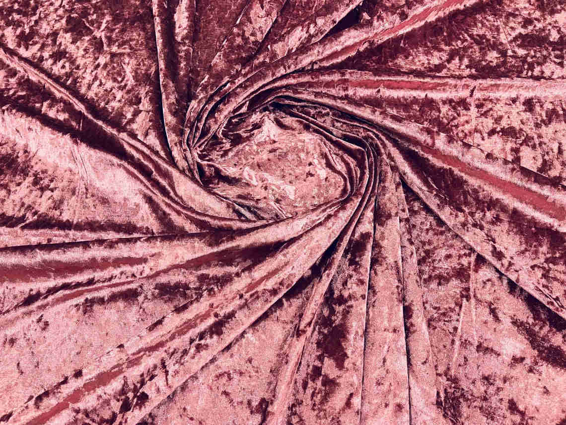 Crushed Stretch Velvet Fabric - Dusty Rose - 60 Inch Wide for Sewing, Apparel, and Crafts