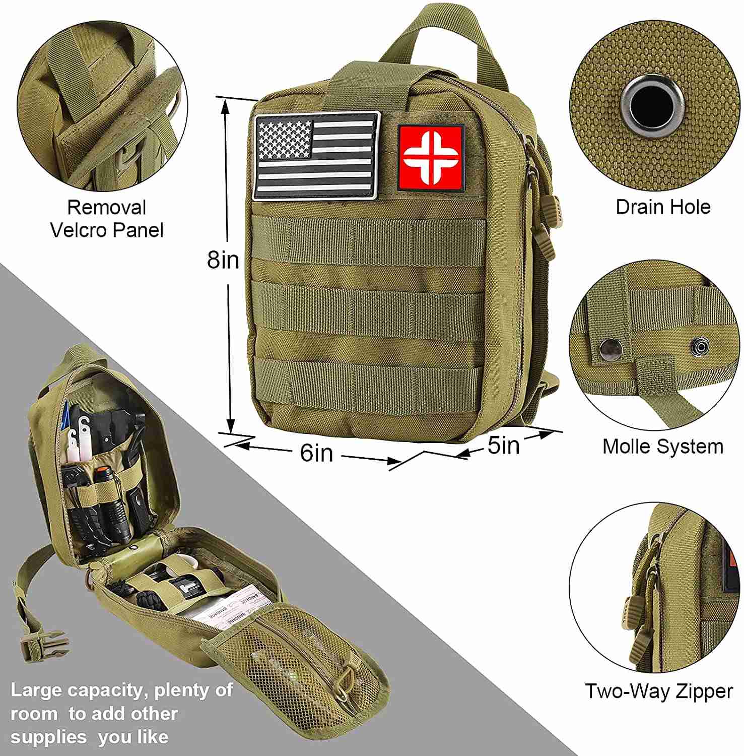 142Pcs Professional Emergency Survival Kit with Molle Pouch for Outdoor Adventures