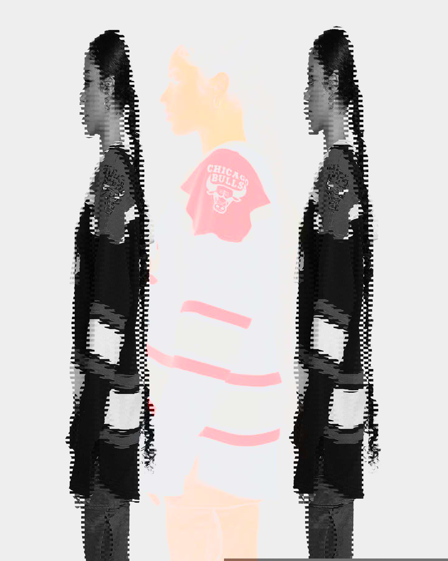 47 Brand Chicago Bulls Superior Lacer Hoodie Jet Black/Red