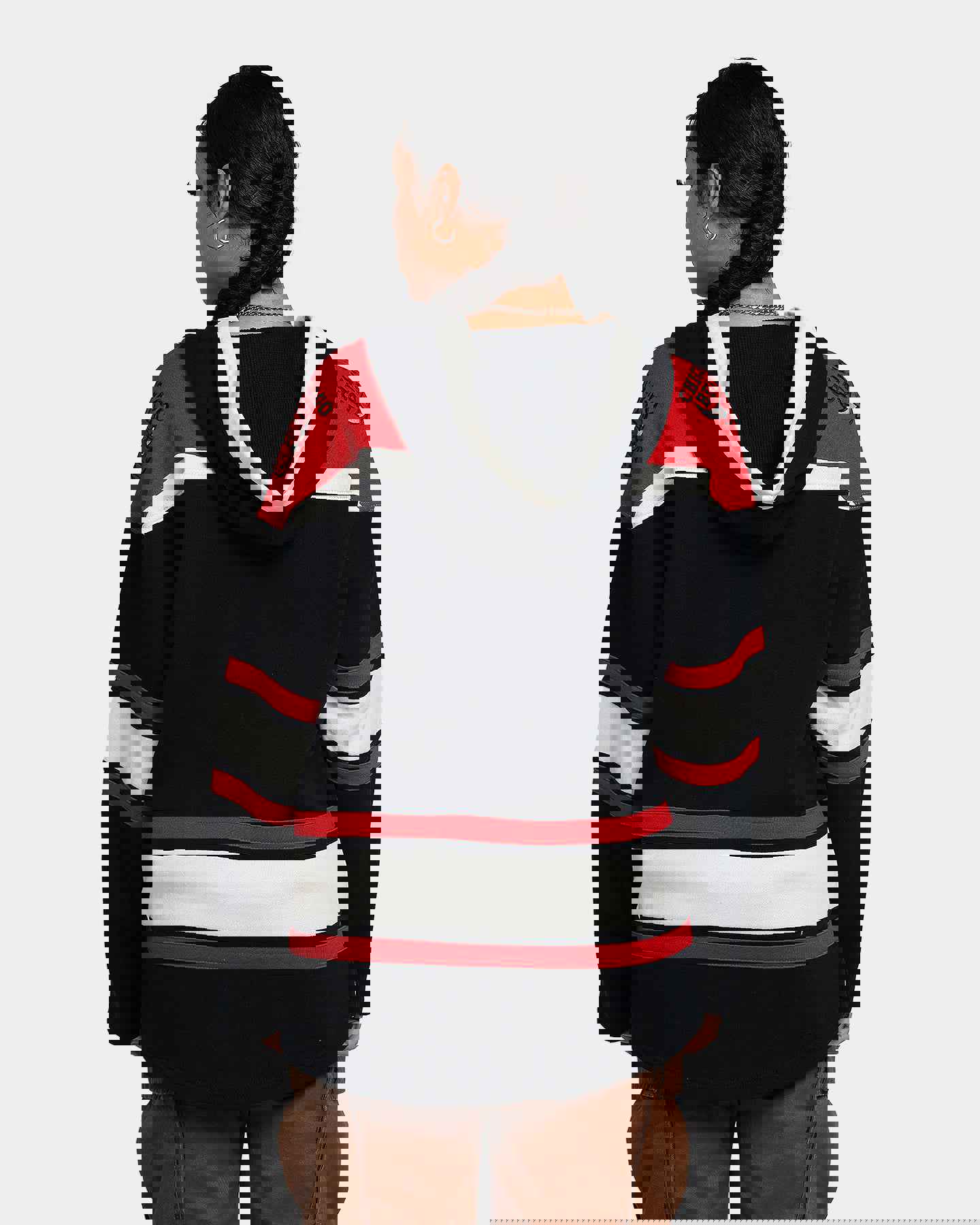 47 Brand Chicago Bulls Superior Lacer Hoodie Jet Black/Red