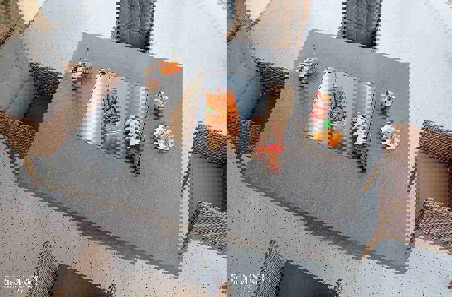 Birmingham 4 Seater Dining Table Natural Limestone Concrete Fire Pit