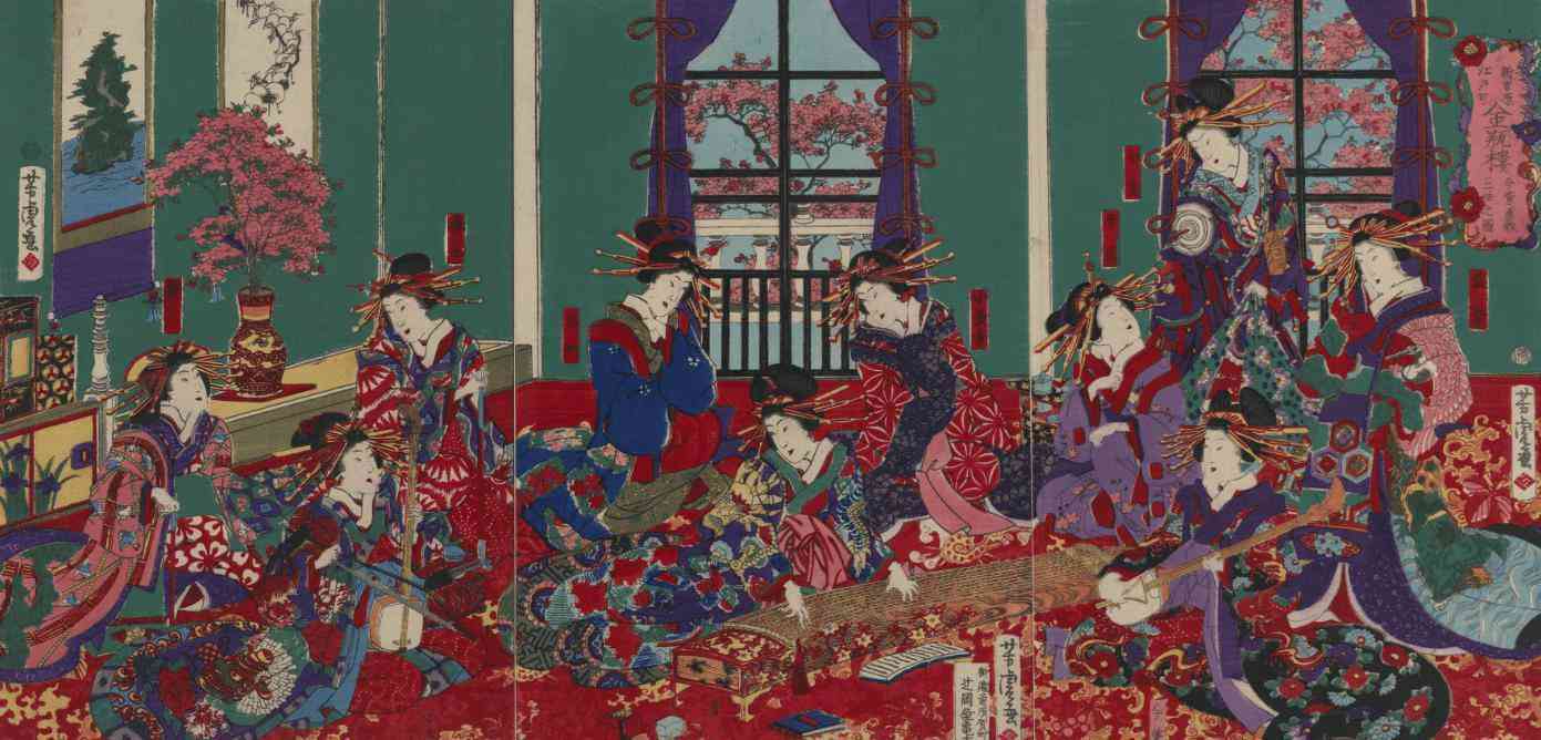 Vintage Japanese Music Room Wall Mural