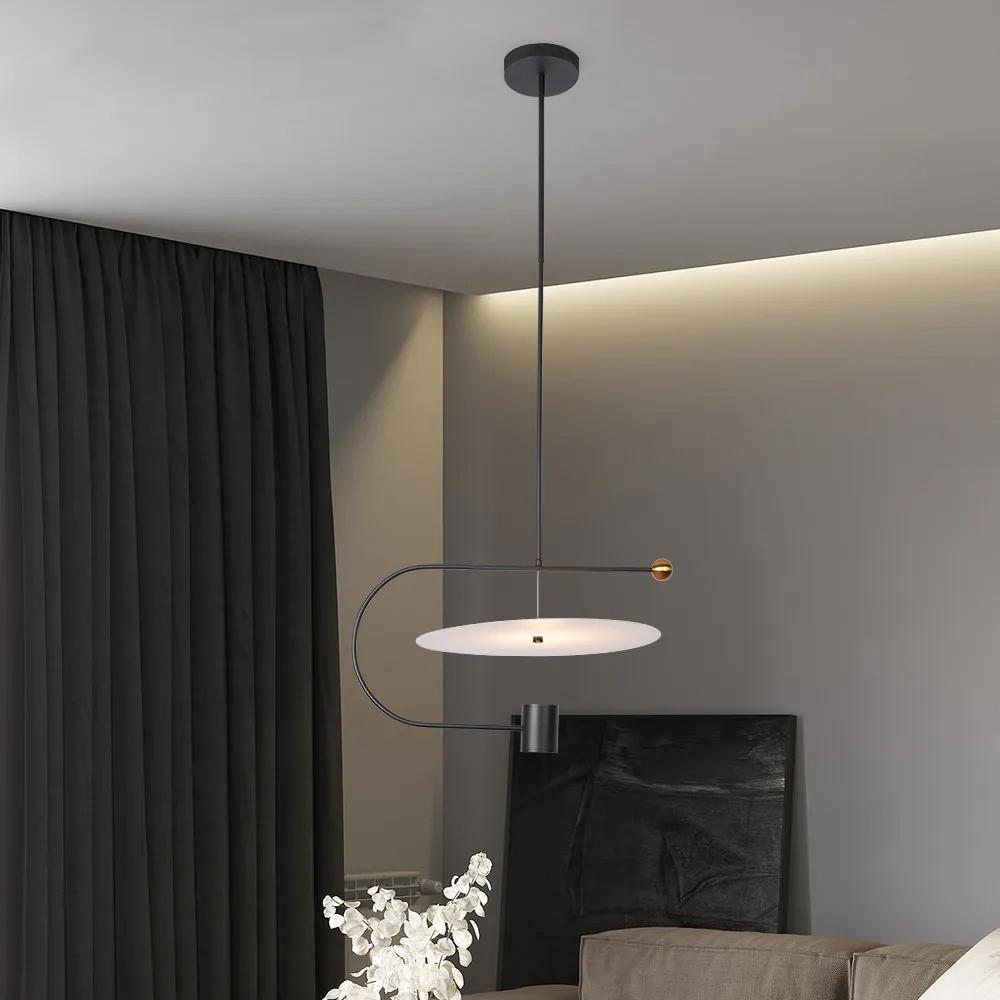 Modern Black Novelty Pendant Light 2-Light Elegant Hanging Light
