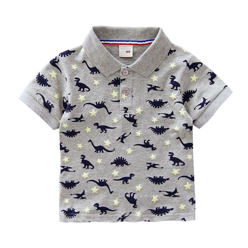 Chumhey 1-6T High Quality Summer Cotton Baby Shirts - Cartoon Boat Kids Short Sleeve Tops
