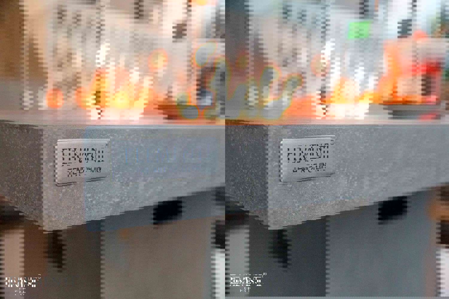 Birmingham 4 Seater Dining Table Natural Limestone Concrete Fire Pit