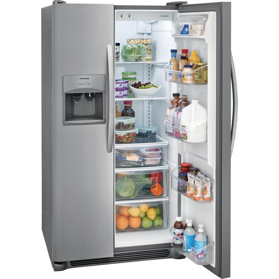 Frigidaire 22-cu ft Side-by-Side Refrigerator with Ice Maker (EasyCare Stainless Steel)