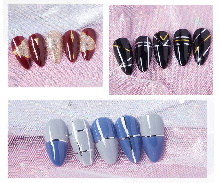 2 Rolls 1mm Nail Deco Rolled Tape/Striping Tape Line DIY Nail Art Tips Decoration Sticker