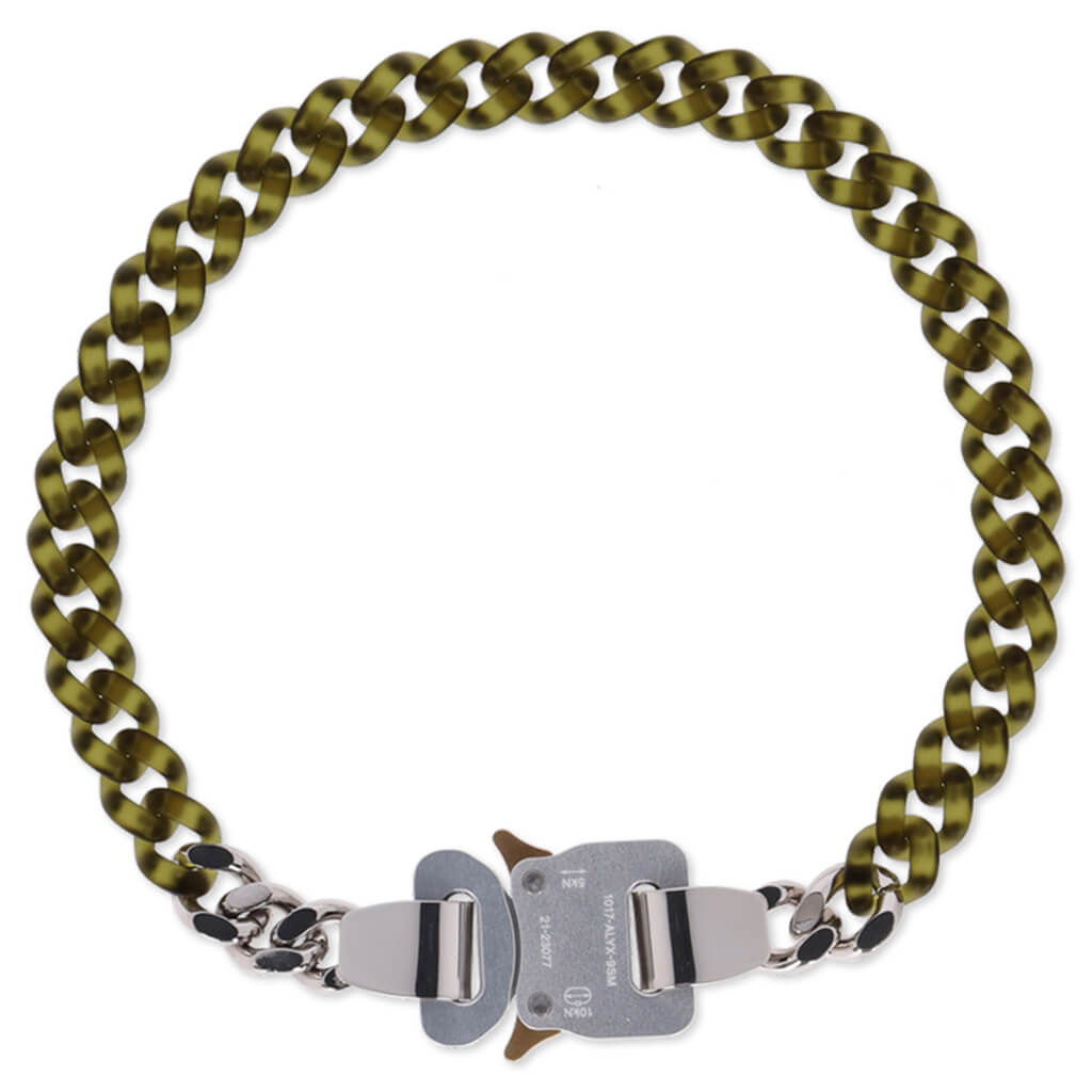 1017 Alyx 9SM Military Green Nylon & Brass Necklace