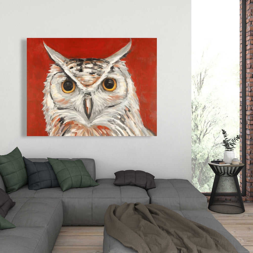 Colorful Eagle Owl Fine Art Gallery Wrapped Canvas 24x36