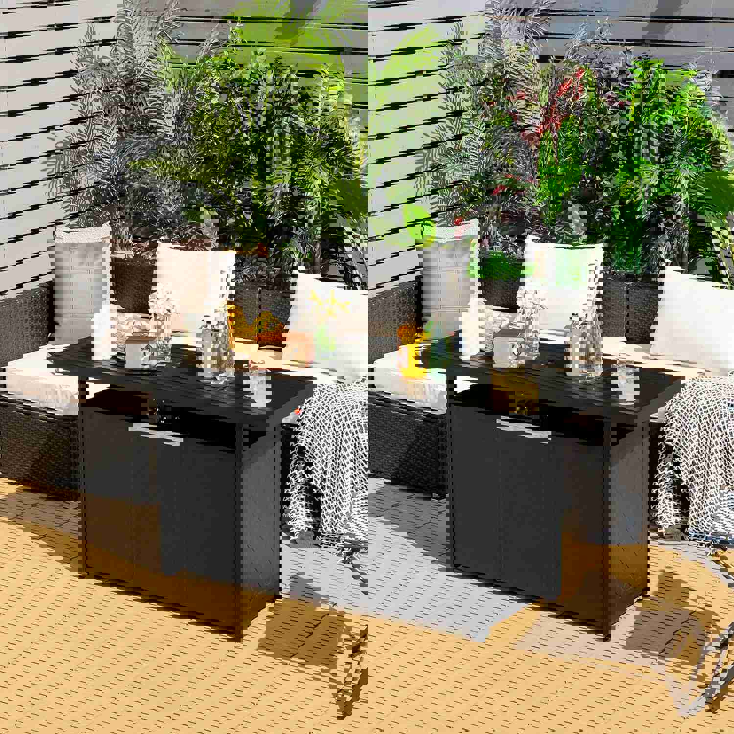 57 Rectangular Propane Gas Fire Pit 50,000 BTU Heater Outdoor Table NP10210US-BK