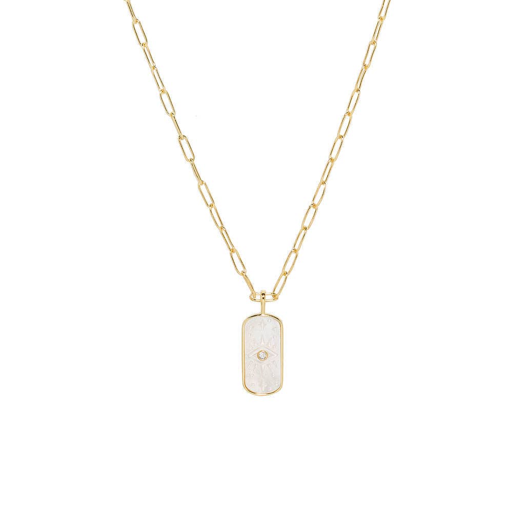 Rhythm Necklace - 14k Gold Plated Mother of Pearl Charm