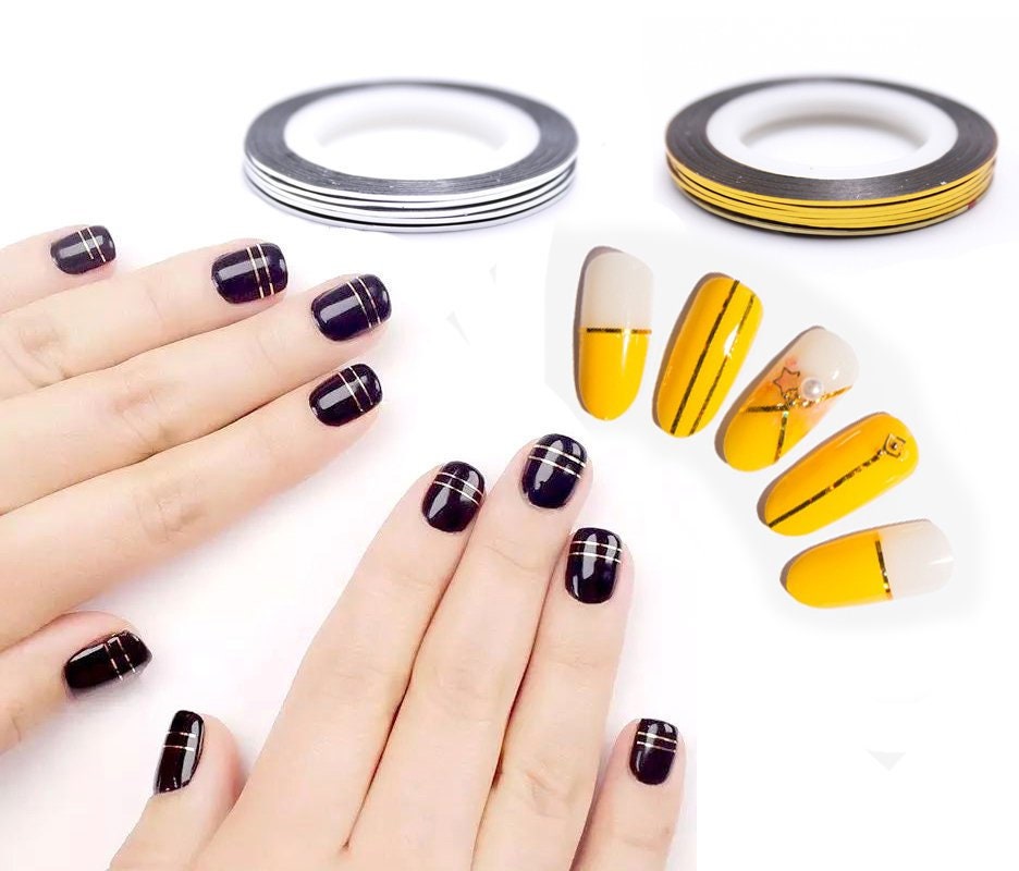 2 Rolls 1mm Nail Deco Rolled Tape/Striping Tape Line DIY Nail Art Tips Decoration Sticker