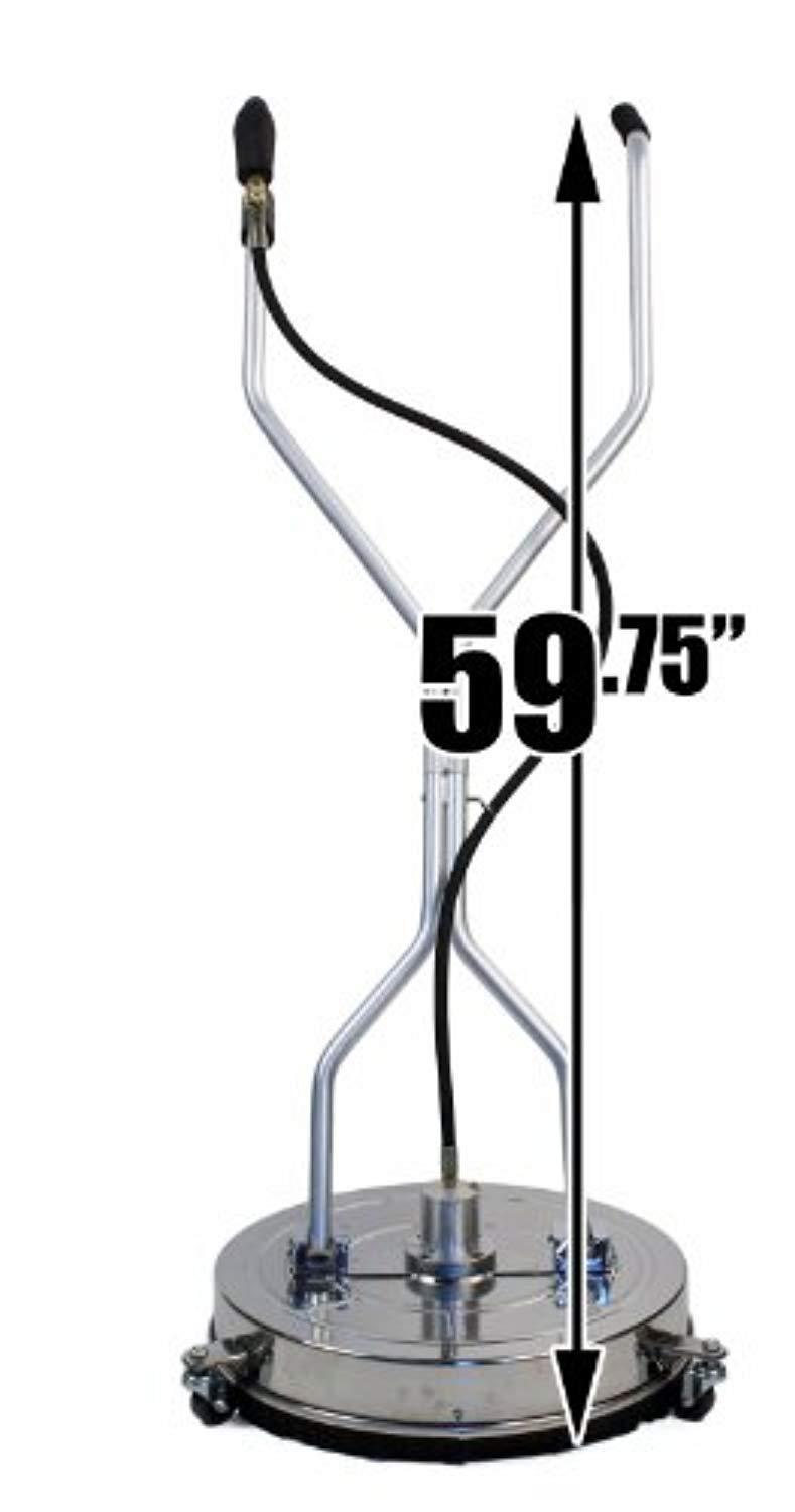 Erie Tools 21 Stainless Steel Flat Concrete Deck Patio Surface Cleaner for Power Pressure Washer