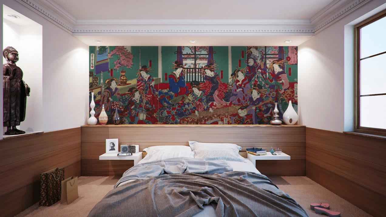 Vintage Japanese Music Room Wall Mural
