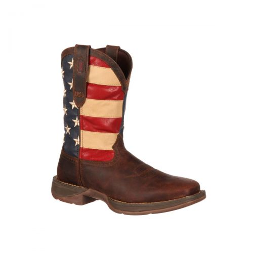 Mens Durango Rebel American Flag Brown Wide Square Toe Western Boot DB5554