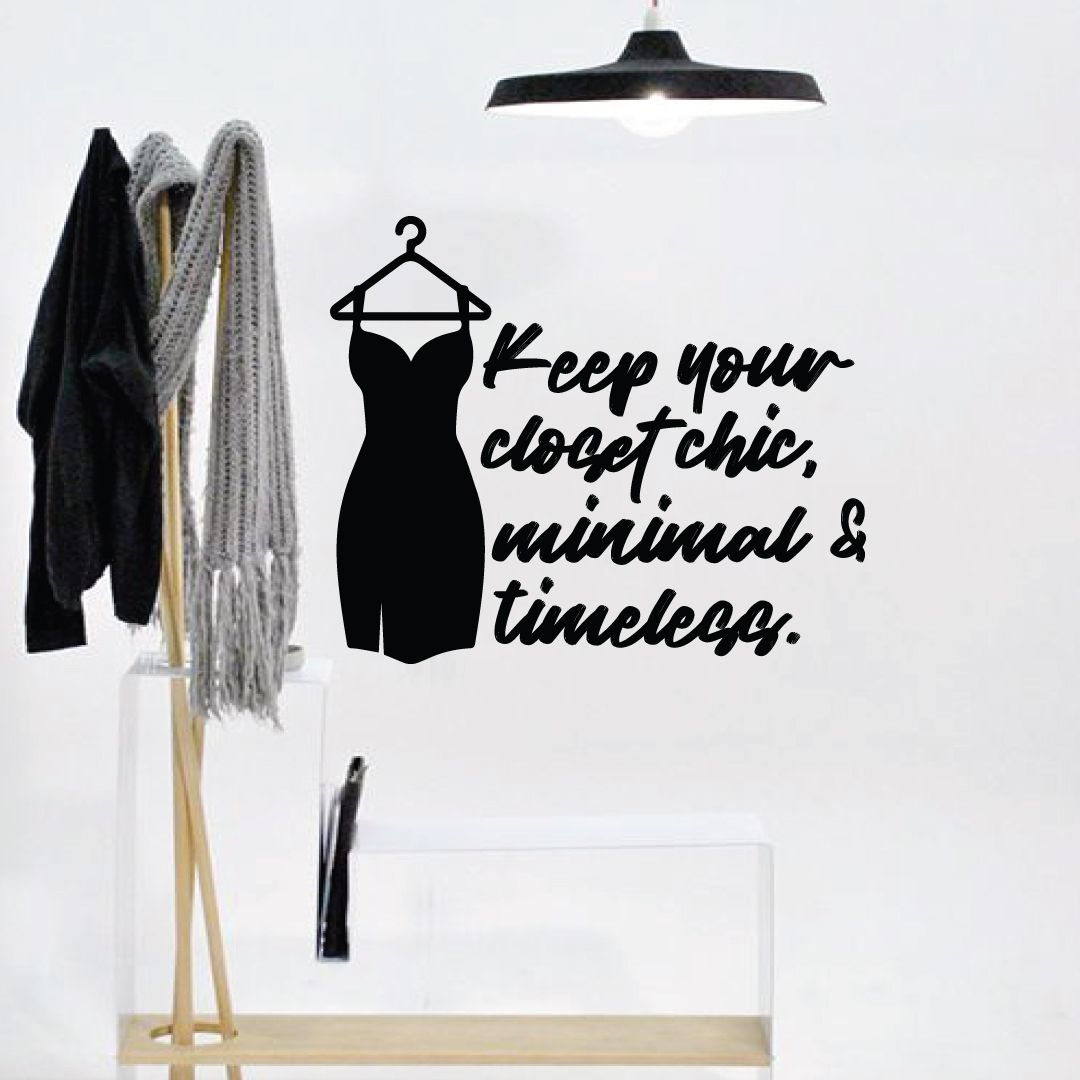 Closet Vinyl Wall Art Sticker Decal - Minimal & Timeless Closet Quotes
