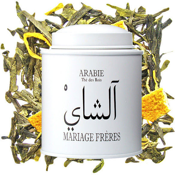 Arabia, Thé des Rois Calligraphy Tea Tin - Green Tea with Mint, Floral & Citrus