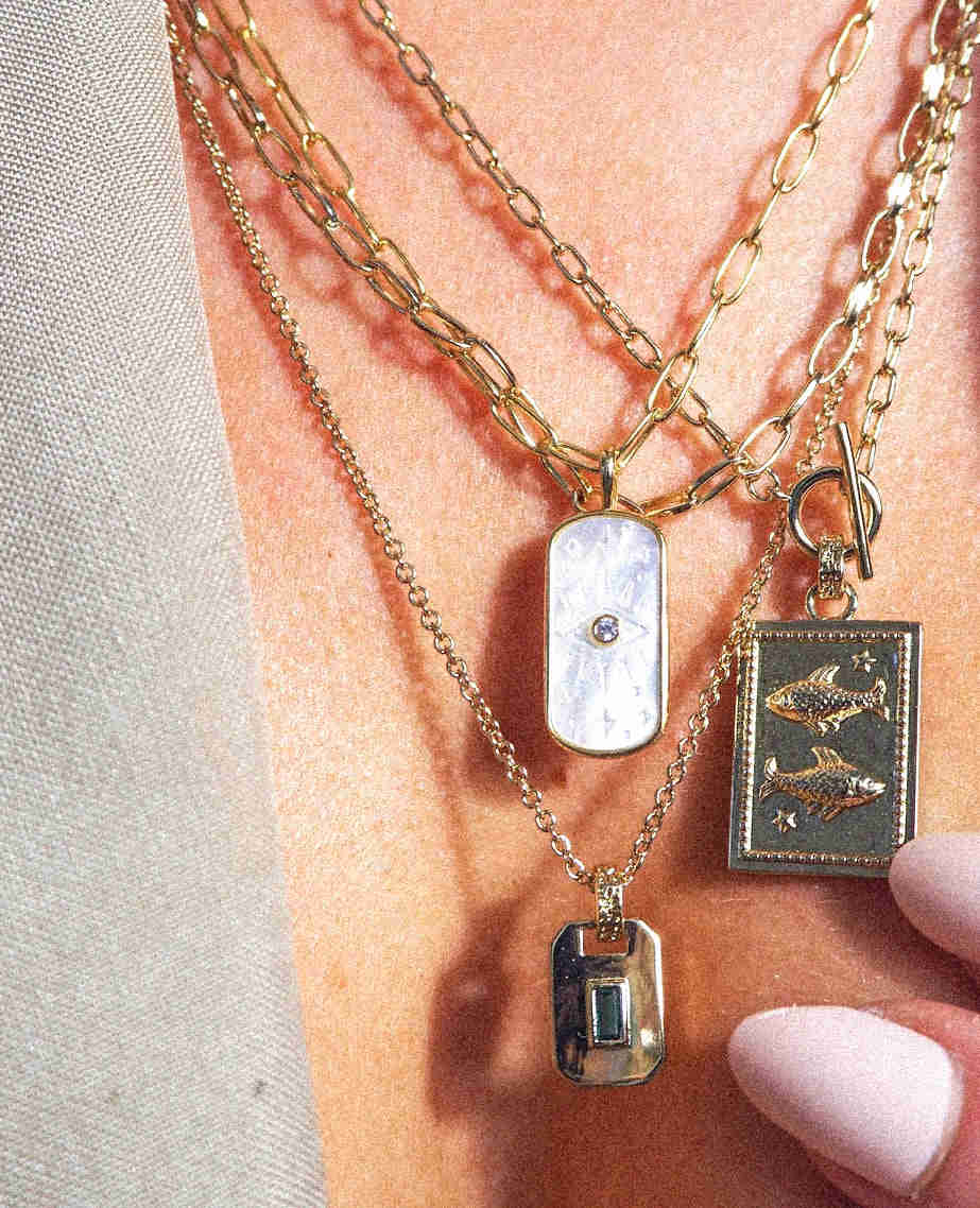 Rhythm Necklace - 14k Gold Plated Mother of Pearl Charm