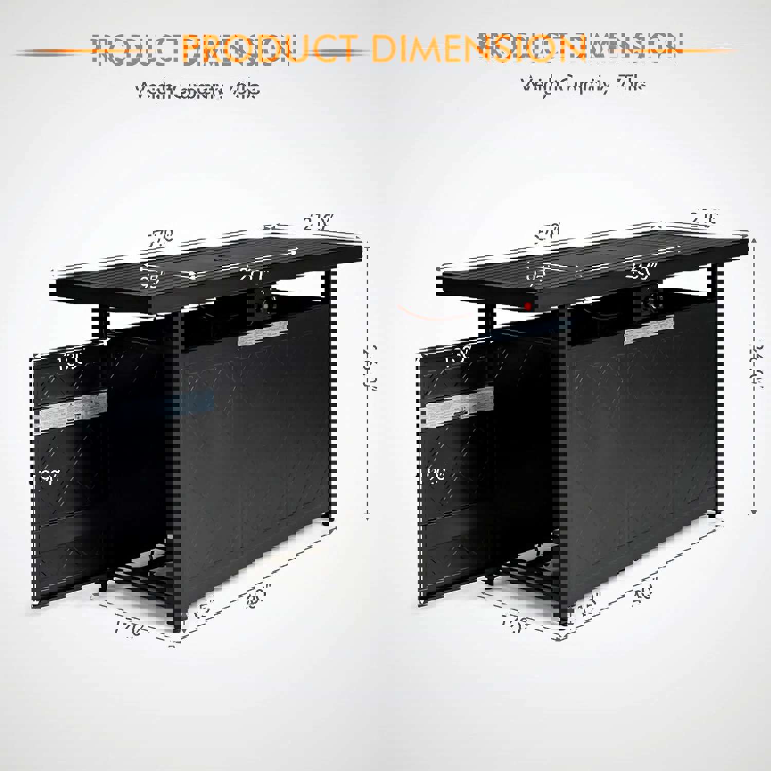 57 Rectangular Propane Gas Fire Pit 50,000 BTU Heater Outdoor Table NP10210US-BK